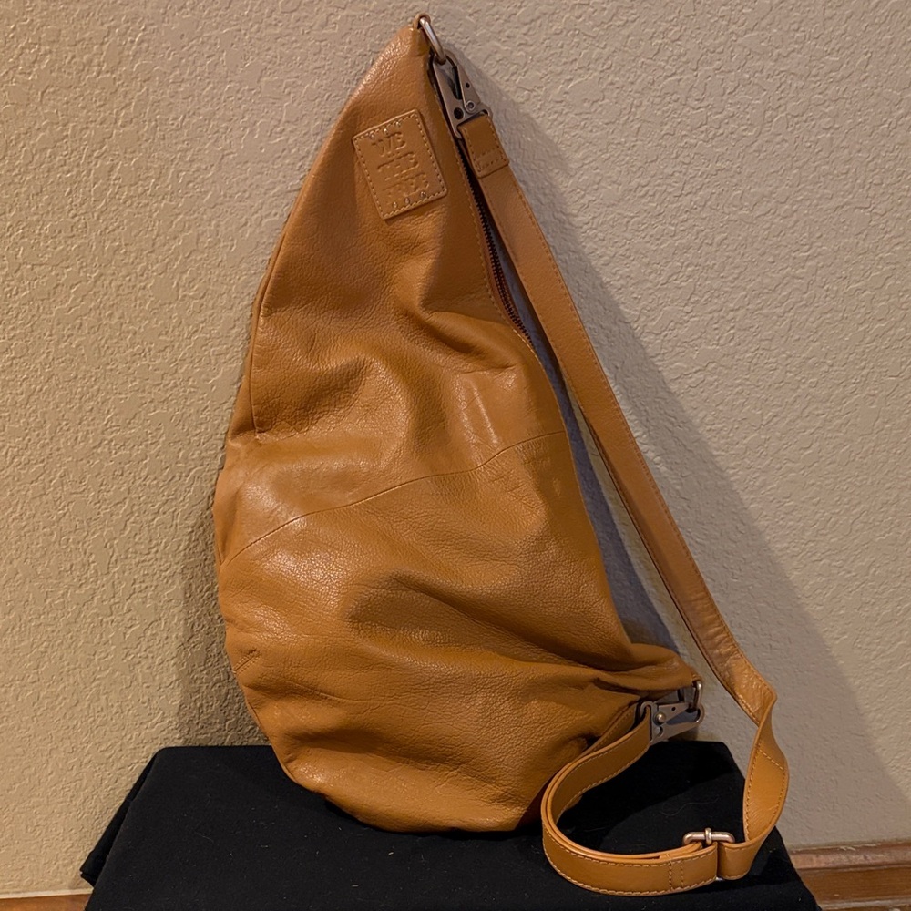 Free People We The Free Tan Leather Sling Satchel Bag